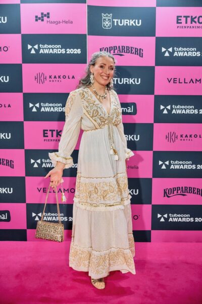 Heidi Ekholm-Talas Tubecon Awards 2026 -gaalassa Kopparbergin edustajana