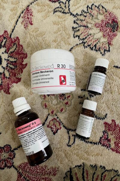 Homeopaattisia valmisteita: Dr. Reckeweg R30 -voide, tipat ja rakeet