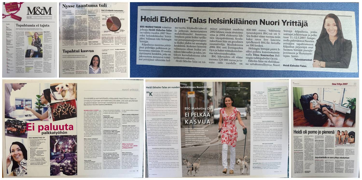 Heidi Ekholm-Talas talous- ja markkinointimedioissa